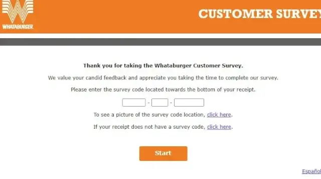 visit the official Whataburger Feedback Survey Site